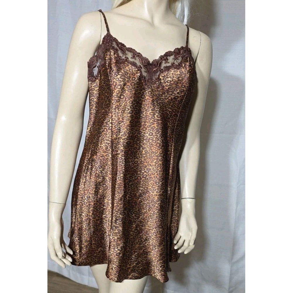 VICTORIA'S SECRET Vintage Nightgown Large Lace‎ Cheetah lace Y2K 90S slip NWT 99 - Picture 2 of 7